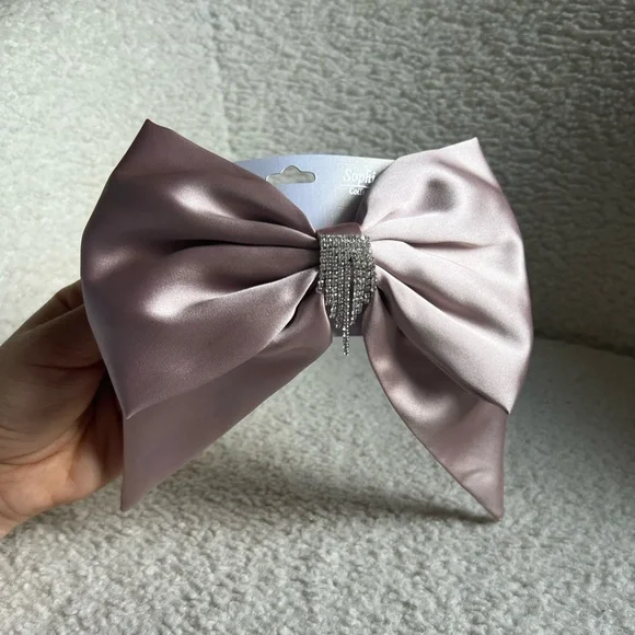 Cubic Zirconia Hair Bow Clip - Picture 6 of 8